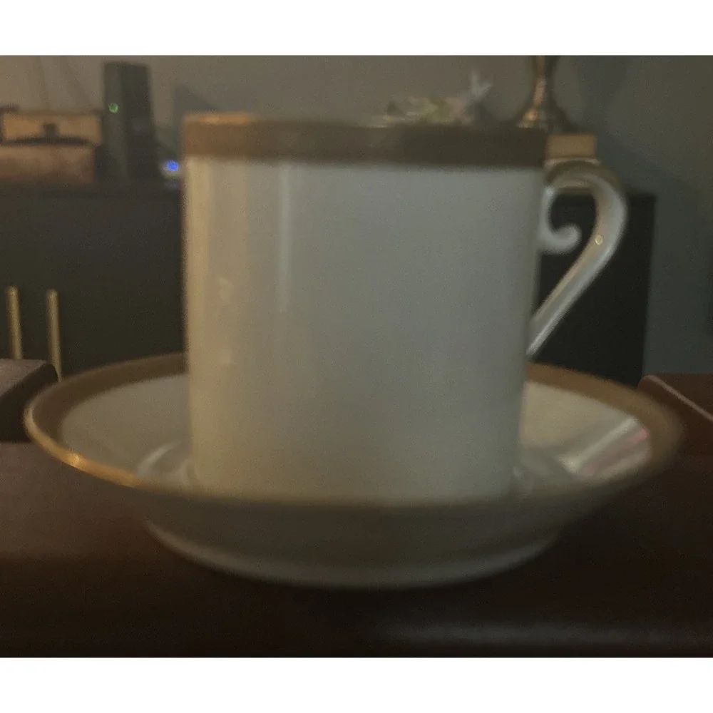 VTG Winterling Bavaria Germany Porcelain Demitasse Cup & Saucer Set, White/gold